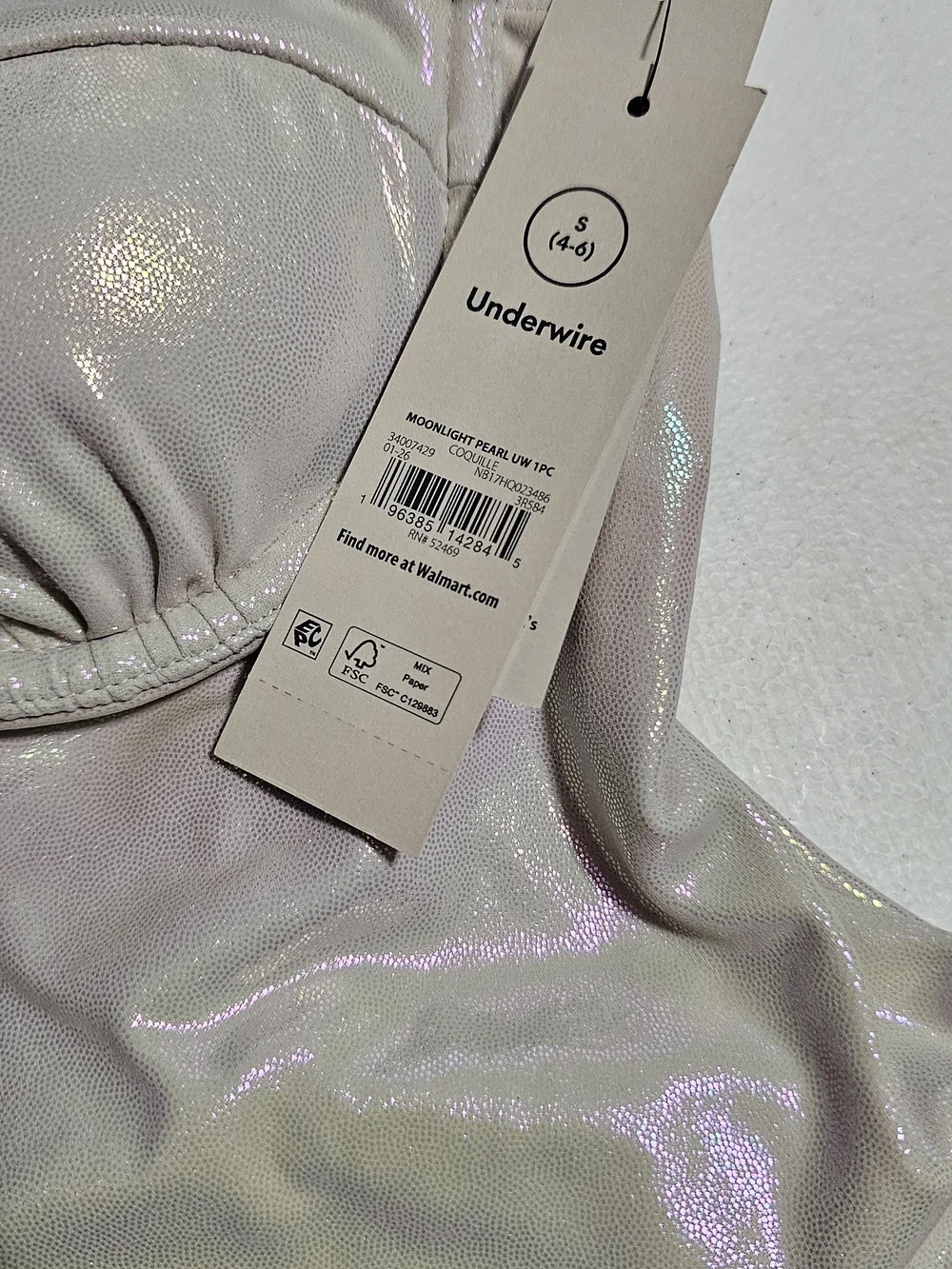 No Boundaries Iridescent Pearl Underwire Swimsuit